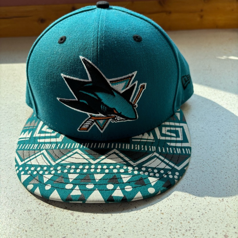 NEW ERA 9FIFTY San Jose Sharks Adjustable Snap Back Geometric Mosaic Design Cap